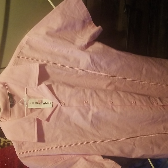 Coofandy Mens Linen Blend Casual Pink Shirt NWT Sz.M - Picture 2 of 8